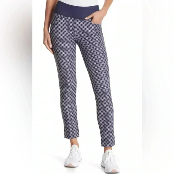 Puma Pwrshape Women's Blue White Checkered Activewear w/ Multi-Pockets - Picture 1 of 13
